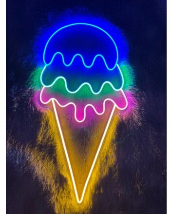 Dripping Ice Cream Neon Sign for Sweet and Fun Spaces