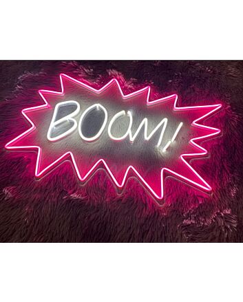 Boom Neon Sign for Fun and Energetic Spaces