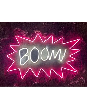 Boom Neon Sign for Fun and Energetic Spaces