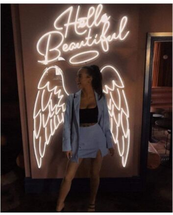 Angel Wings and Nimbus Hello Beautiful Neon Sign for Inspirational and Fun Spaces