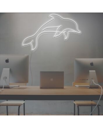 Dolphin Jumping Neon Sign for Ocean and Whimsical Decor