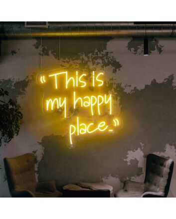 This Is My Happy Place Neon Sign for Cozy and Positive Spaces