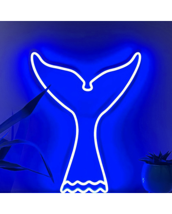 Tail Whale Wave Coastal-Themed Neon Sign