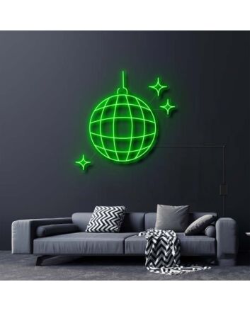 Disco Ball Neon Sign for Party and Social Spaces