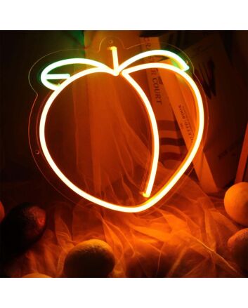 Peach Neon Sign for Whimsical and Fun Spaces