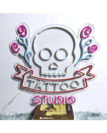 Tattoo And Skull Neon Sign for Tattoo Studios