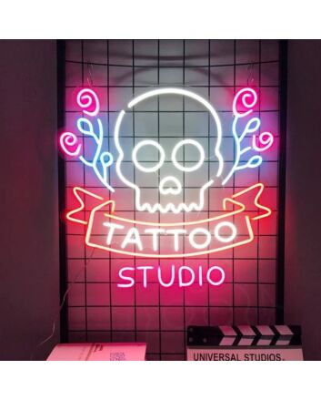 Tattoo And Skull Neon Sign for Tattoo Studios