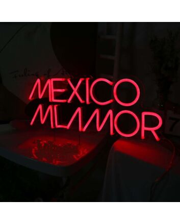 Mexico Mi Amor Neon Sign for Cultural and Festive Spaces