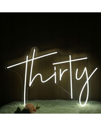 Thirty Neon LED Sign for Birthday and Celebratory Spaces