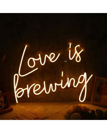 Love Is Brewing Neon Sign for Cafes and Coffee Lovers
