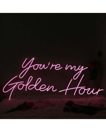 You Are My Golden Hour Pink Neon Sign for Romantic and Positive Spaces
