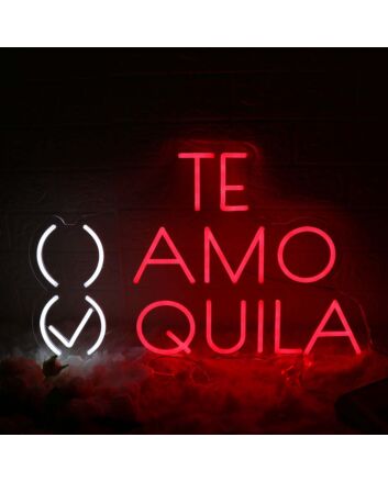 TE AMO TEQUILA Red Neon Sign for Fun and Social Spaces
