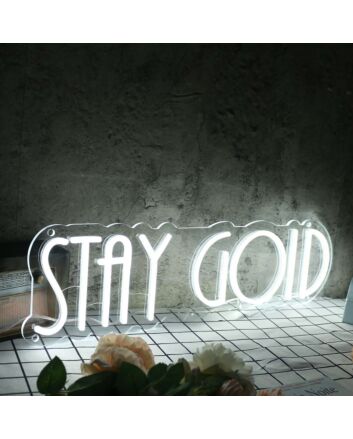 Stay Gold White Neon Sign for Inspirational and Positive Spaces