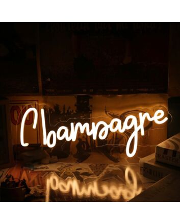 Champagne Yellow Neon Sign for Celebratory and Fun Spaces