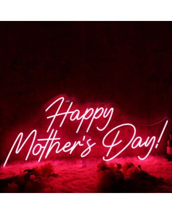 Happy Mother's Day Red Neon Sign for Mother's Day and Celebratory Spaces