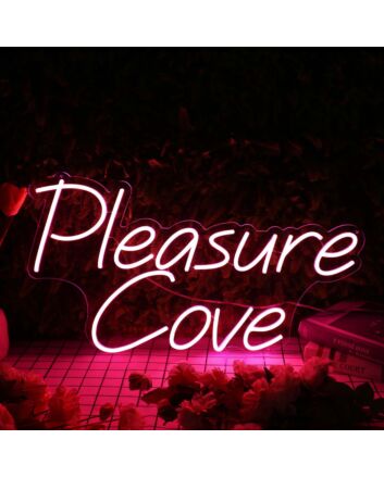 Pleasure Cove Pink Neon Sign for Relaxation and Fun Spaces