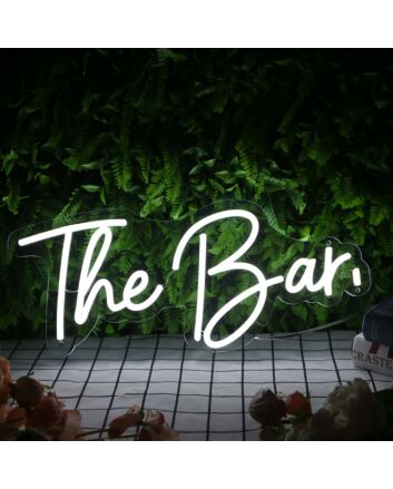 The Bar White Neon Sign for Bars and Social Spaces