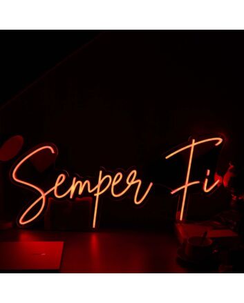 Semper Fi Red Neon Sign for Military and Patriotic Spaces