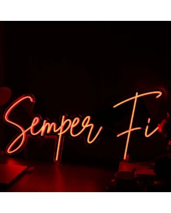 Semper Fi Red Neon Sign for Military and Patriotic Spaces