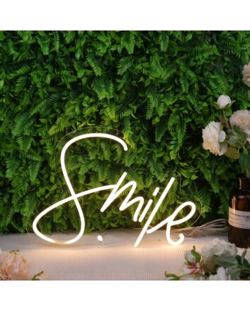 Smile Yellow Neon Sign for Positive and Fun Spaces