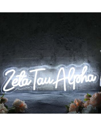 Zeta Tau Alpha White Neon Sign for Sorority and College Decor