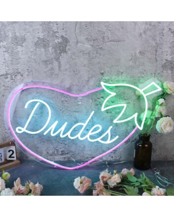 Dudes Eggplant Custom Neon Sign for Fun and Playful Spaces