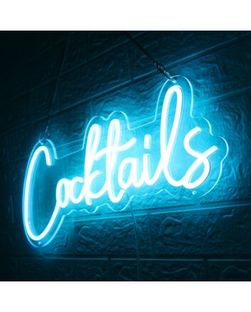 Blue Cocktails LED Neon Sign for Bars and Social Spaces