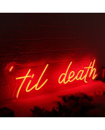 Til Death Red Neon Sign for Bold and Fun Spaces