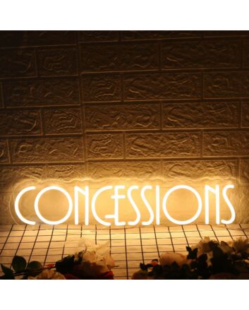 Concessions Yellow Neon Sign for Event and Party Spaces