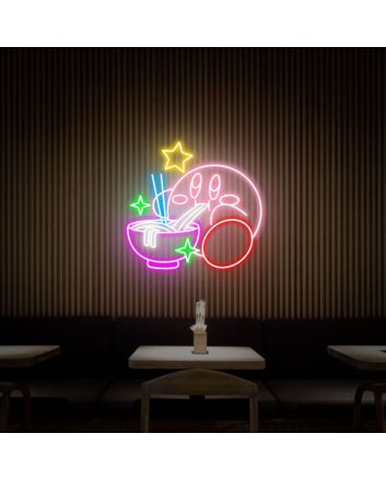 Kirby Ramen LED Neon Sign Kirby Noodles LED Neon Sign Kirby Gift for Anime Fans