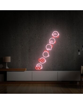 Rolling Jump Kirby Light Sign Acrylic Sign Kawaii Room Decor for Anime Fans