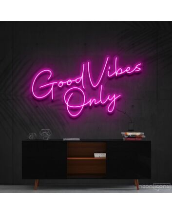 Good Vibes Only Neon Sign for Positive and Happy Spaces