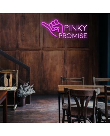 Pinky Promise Neon Sign for Friendship and Positive Spaces