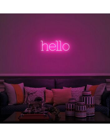 Hello Neon Sign for Welcoming and Friendly Spaces