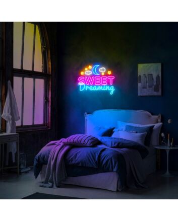 Sweet Dreaming Neon Sign for Relaxation and Positive Spaces