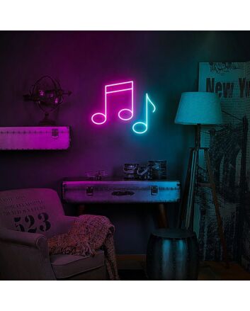 Music Notes Neon Sign for Music Lovers