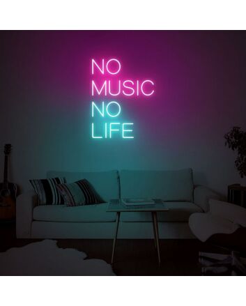 No Music No Life Neon Sign for Music Lovers