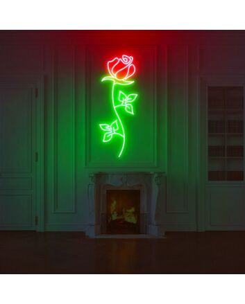 Rose Flower Love Neon Sign for Romantic and Elegant Spaces