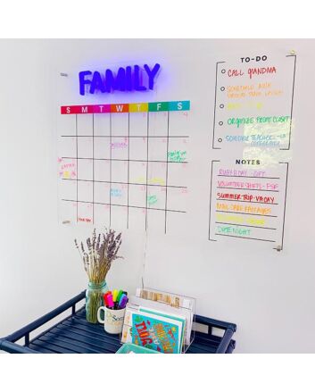 Family Calendar Neon Sign for well-coordinated home life