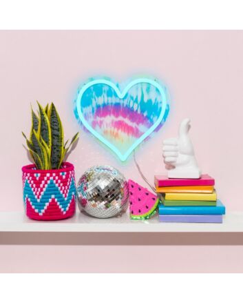 Tiedye Heart Neon Sign brings artistic flair to teen rooms