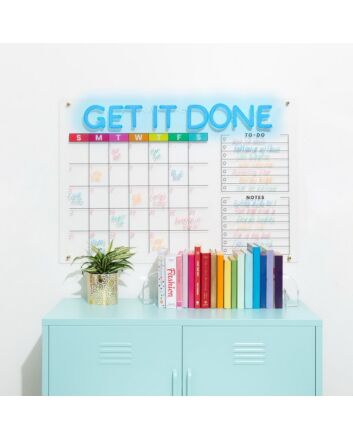 Get It Done Monthly Calendar Neon Sign ideal for productive office settings