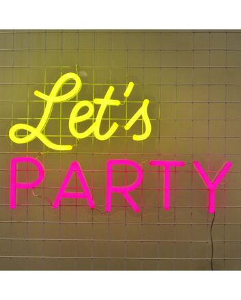 Lets Party Neon Sign for lively and fun party environments