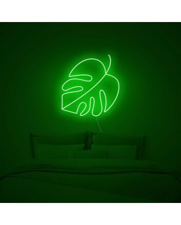 Monstera Leaf Neon Sign adds a tropical touch to any room