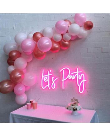Lets Party Neon Sign perfect for lively party settings