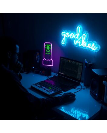 Good Vibes Neon Sign adds positivity to any room