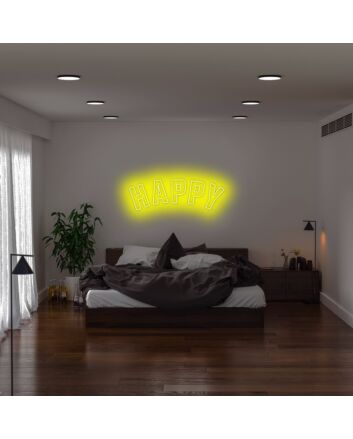 Happy Neon Sign V2 adds a cheerful atmosphere to any space