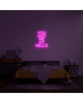 You Had Me At Hello Neon Sign adds a charming touch