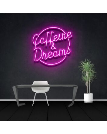 Caffeine Dreams Neon Sign for Coffee Lovers