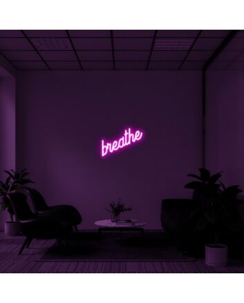 Breathe Neon Sign for Yoga and Meditation Rooms