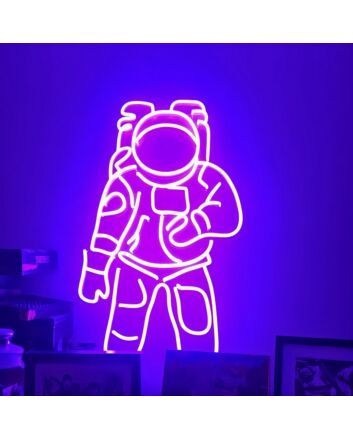 Astronaut Neon Sign for Space Themed Rooms